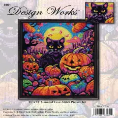 Design Works Counted Cross Stitch Kit 11"X14"-Psychedelic Kitty