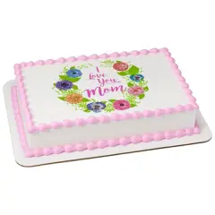 I Love You Mom Edible Cake Topper Image 1/4 sheet