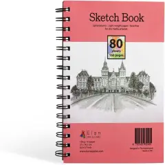 Sketch Book A5, 80 Sheets Italian 120gsm Paper, A5 Sketchbook Spiral Bound Made for Artists, A5 Art Book, Sketching Pad A5, Lightweight Drawing Book, Sketchbook A5, Large A5 Sketch Pad A5