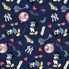 Licensed MLB New York Yankees Disney Mash-Up Cotton 60280B Fabric by the Yard