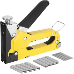 3-in-1 Heavy Duty Staple Gun Kit &ndash; Chromed Steel Upholstery Stapler with 600 Staples, Quick-Jam Clear, Adjustable Driving Force & Rapid Loading &ndash; HT0430