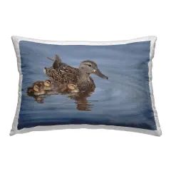 Stupell Industries Duck Family Ripples Outdoor Printed Throw Pillow Design by Valerie Rogers, 14 x 7 x 20