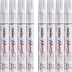 Paint Pens Paint Markers - White Permanent Markers 8 Pack, Oil Based Waterproof Quick Dry Medium Tip Marker Pen