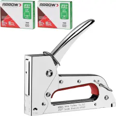JT27 Light Duty Staple Gun Kit, Thin Wire Stapler with 2000 Pieces JT21 3/8" Staples, Lightweight Chromed-Steel Housing