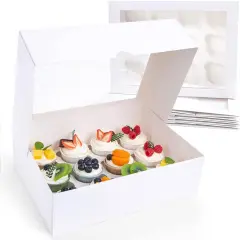12 Count Cupcake Boxes, 6PCS Cupcake Container with Window Boxes Holding 72 Pastry Box for Birthday Holiday Party Bakery Supplies 13.2"x9.8"x4"