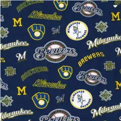 Licensed MLB Milwaukee Brewers Cooperstown Cotton 60028B Fabric by the Yard