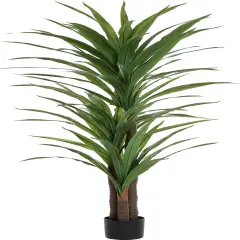 Dracaena Silk Plant Corn Stalk 5ft Tall Faux Plants Indoor Large Fake Plants Potted Yucca Tree Tropical Floor Plants Artificial Silk Palm Trees for Home Office Store Decor Housewarming Gift