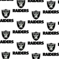 Licensed NFL Las Vegas Raiders Logo Toss White Cotton 1029-W Fabric by the Yard