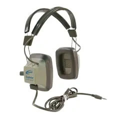 Califone EH-3SV Explorer Binaural Headphones, 3.5mm Plug, Light Grey/Beige