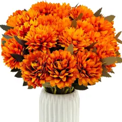 15 Pcs Mums Artificial Flowers Fake Mums Silk