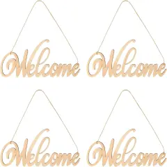 4-Pack Wooden Hanging Sign Unfinished Hanging Plaque