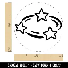 Dizzy Confused Circling Stars Cartoon Self-Inking Rubber Stamp Crafting Planner Purple
