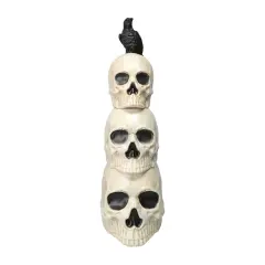 Stacked Skull Tower with Raven &ndash; 24&Prime; Halloween Decoration