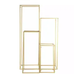 4 pcs Geometric Gold Metal Stands Flower Vase Holders Wedding Party Centerpieces