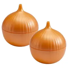 Hutzler Onion Saver Keeper Storage Container - Keeps Fresh Longer - 2 Pack Yellow Onion Set