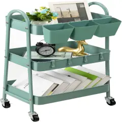 3-Tier Rolling Cart - Green