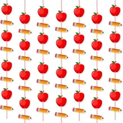 4 Strings Pencil Apple Garland Banner Welcome Back to School Decorations