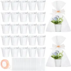50 Pcs Wedding Mini Metal Buckets with Handle