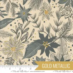 Poinsettia in Eggshell Metallic (45623 11m) | Old World Yuletide | Fancy That Design House Co | Moda