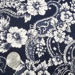 1 Yard Rayon Crinkle Navy Lightweight 100% Rayon Fabric 50/52&rdquo; Wide, Breathable & Flowy Apparel Fabric