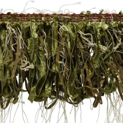 5 yards of Loop Fiber Fringe Trim | 5 yard cut Olive Multi