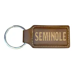 Keychain - Rectangle - Seminole - Leather Rustic/Gold