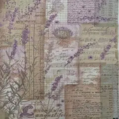 Vintage Echo Designer Printed AIDA Fabric. Canvas for embroidery with an applied backgroundKF-1264A