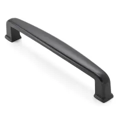 Cauldham Solid Kitchen Cabinet Handles (5" Hole Centers) - Drawer/Door Hardware - Style T765 - Matte Black