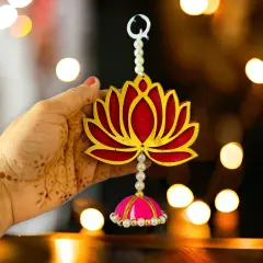 10 Ct. Lotus Hangings for Home Decor, Lotus Backdrop Hanging, Lotus Cutout, Pooja Decor, Diwali Decoration, Wedding, Diwali Decor, Wall Decor, Magenta