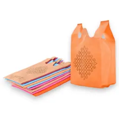 Kolam Print Return Non Woven Gifts Party Favor Bags Ecofriendly Reusable for Indian Wedding Housewarming Puja 50 Mix Color Bags