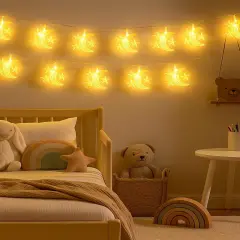 Moon-&-Star Fairy Lights, 40 LED 20 ft String