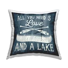 Stupell Industries Love & Lake Canoe Phrase Indoor Pillow, 18 x 7 x 18