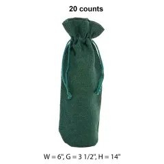 Simple Jute Wine Bag 6" x 3.5" x 14" Practical