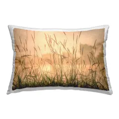 Grassy Country Reeds Outdoor Printed Pillow Design by Marty Hulsebos, 14 x 7 x 20