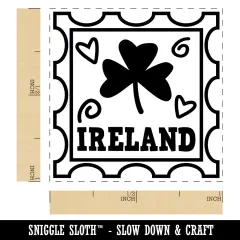 Ireland Shamrock Passport Travel Self-Inking Rubber Stamp Ink Stamper Yellow