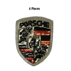 Porsche Sequin Patch 10" Embroidered Automotive Applique