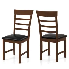Wooden Dining Chair with Rubber Wood Frame Set of 2-Oak