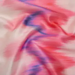 1 Yard High Horizons Polyester Mikado Fabric Pink Purple Peach Ikat Zig Zag Stripes 57 inch Width