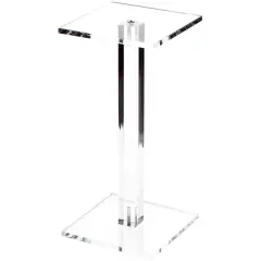 Plymor Clear Acrylic Square Barbell Pedestal Display Riser 8.5 inches (Height) x 4 inches (Width) x 4 inches (Depth) (1/4 inches thick)