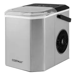 Costway Countertop Ice Maker Portable Ice Making Machine 6-13 Mins 9 Ice 26.5 lbs/24 Hrs Black/Silver