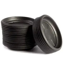 24 Pack Small Plastic Plant Saucers for Pots, 4 Inch Drip Tray for Planter, Indoor, Outdoor Flowers (Black)