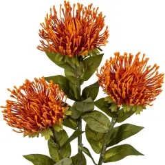 3Pcs Orange Artificial Fall Flowers Spider Mum Flower