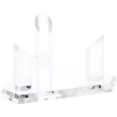 Plymor Clear Acrylic Base with 3 Prongs for Large Sphere or Ball, 2.875" H x 5" W x 4.375" D