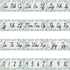 12 Pieces Alphabet Line for Classroom Wall Cursive