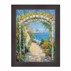 Flat Coffee Bean Wood Grain Picture Frame 27x27 frame