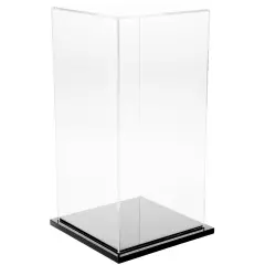 Plymor Clear Acrylic Display Case, 6" W x 6" D x 12" H Black Base