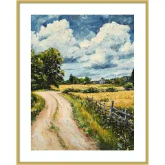 Impasto Rural Path by Walker Noble Wood Framed Wall Art Print