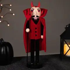 Northlight Devil with Pitchfork Halloween Nutcracker - 14" - Red and Black