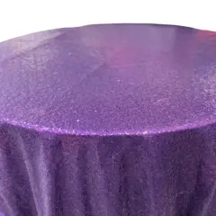 1 Yard Glitz Sequin Tablecloth Round 120 Inch Sparkling Polyester Linen for Weddings and Events Purple