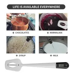 Digital Meat Thermometer Candy Thermometer Spatula Thermometerwith Pot Clip & 9" Probe &ndash; Fast Instant Read Digital Food Thermometer for Candy Chocolate Jam Meat, BPA Free Silicon Frying